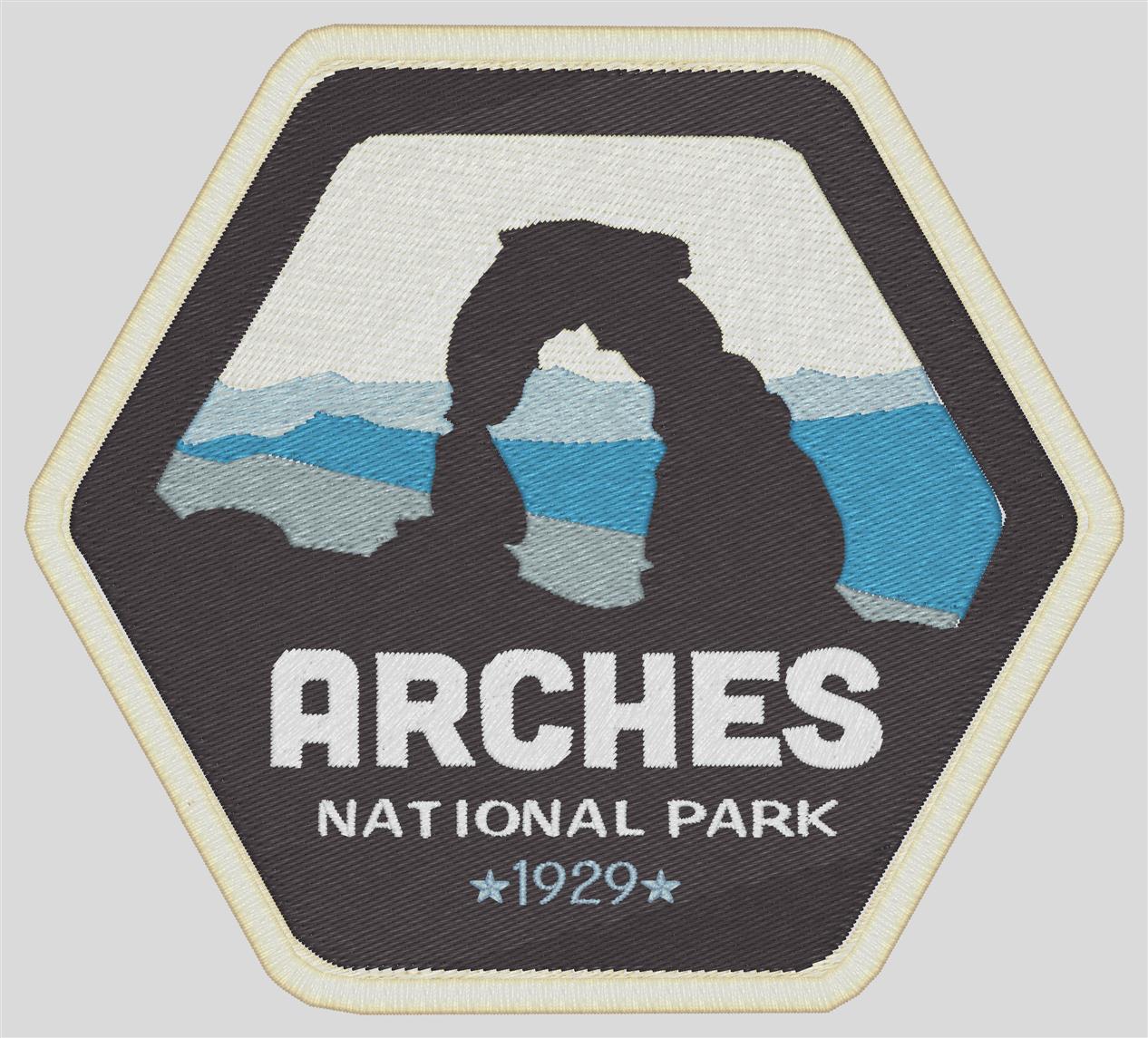 national park embroidered patch arches