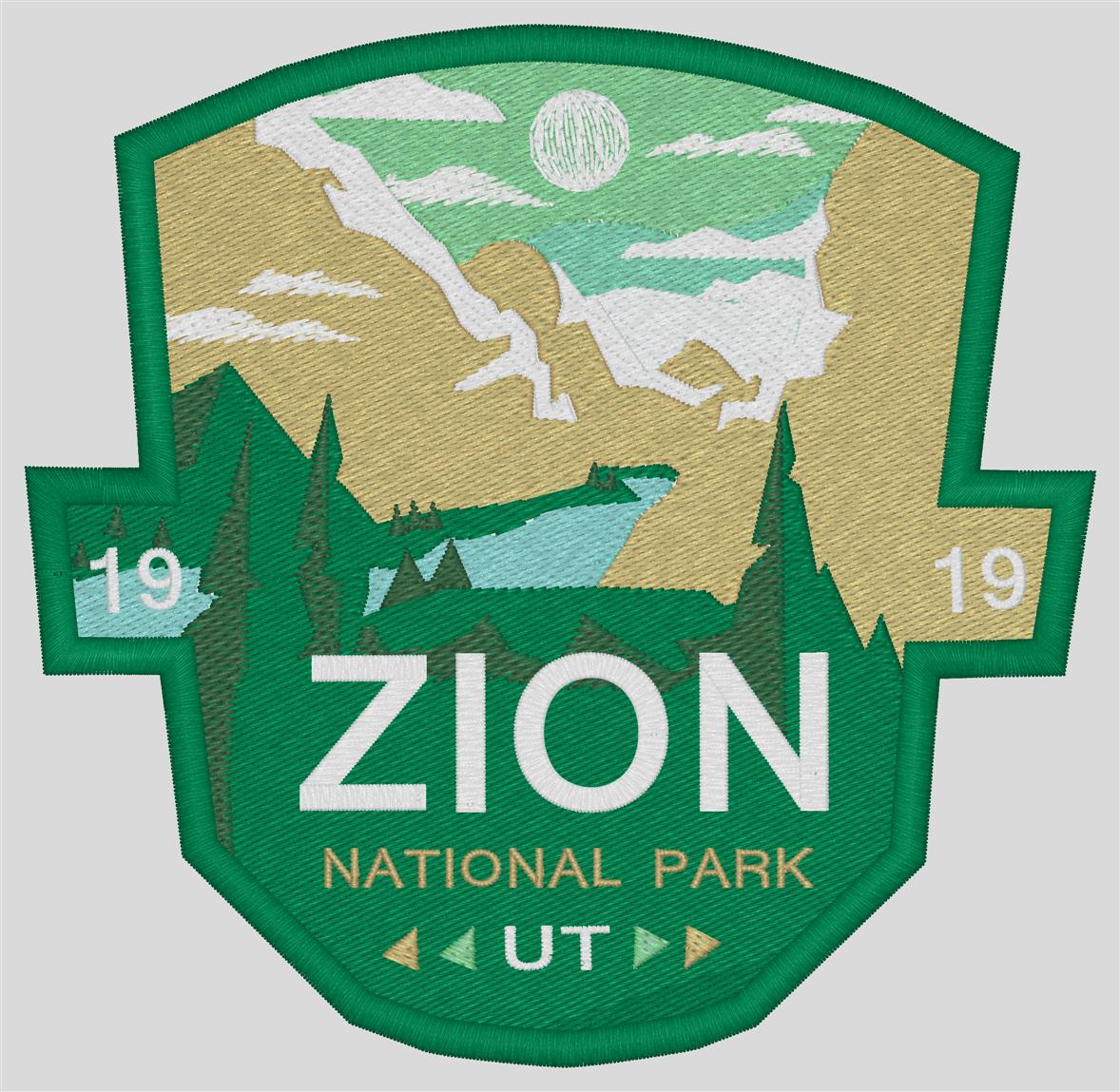 national park embroidered patch zion